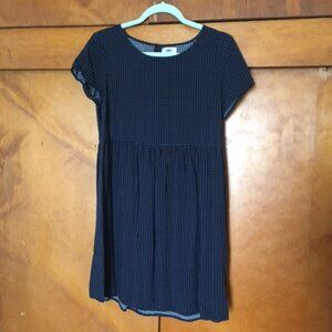Old Navy Black & Blue Houndstooth Baby Doll Dress